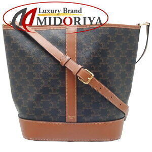 Celine Triomphe Bucket Bag Canvas Tan Shoulder